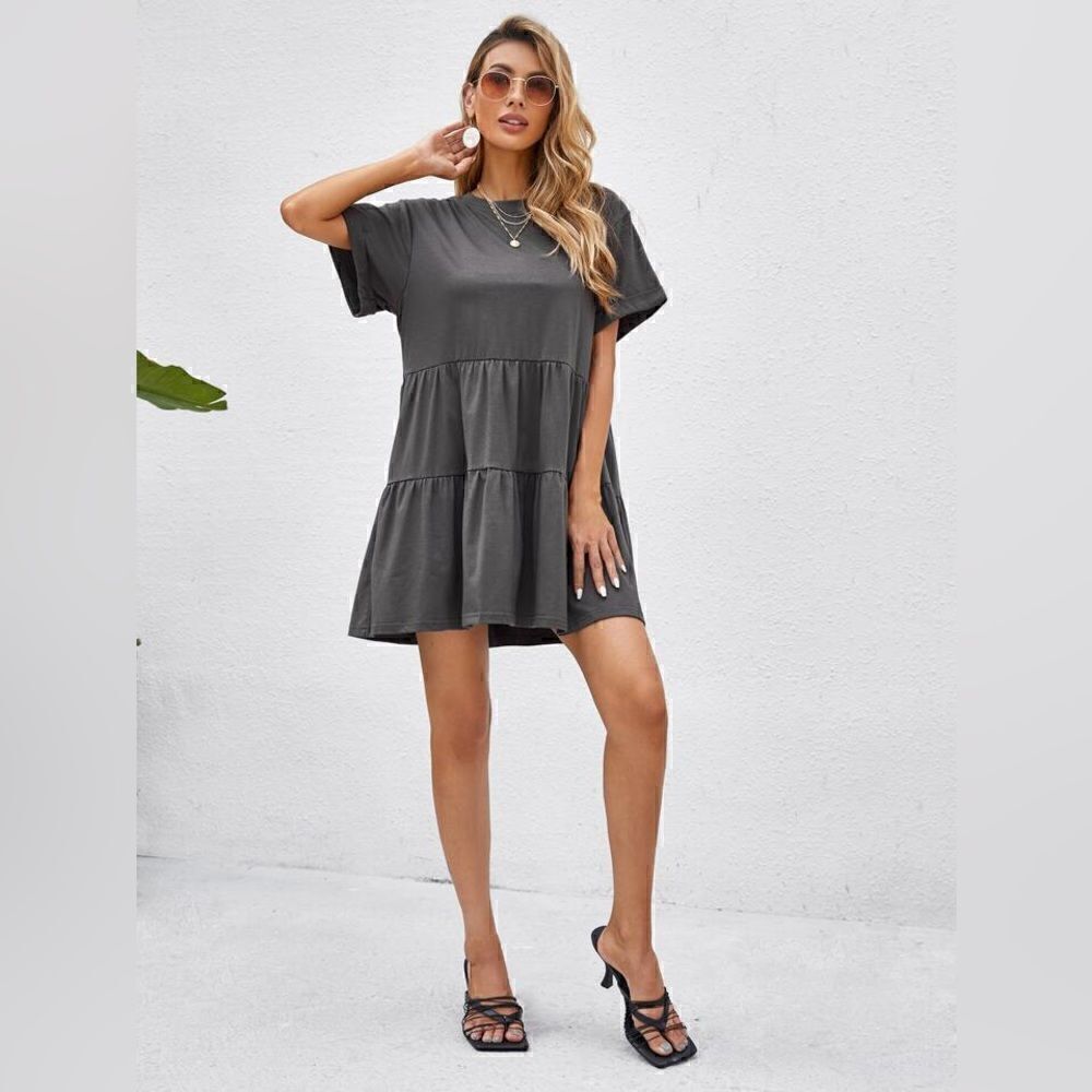 Trendy SHEIN VCAY Rolled Cuff Dress – A Must-Have for Summer!